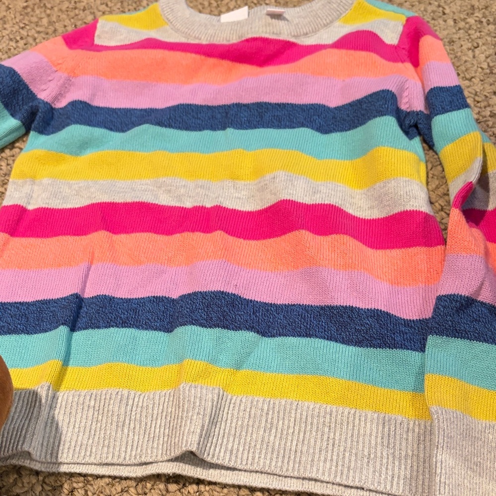 Vibrant Striped Crew Neck Sweater
